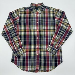 Ralph Lauren Boy’s Red and Green Casual Cotton Button Down Shirt Large